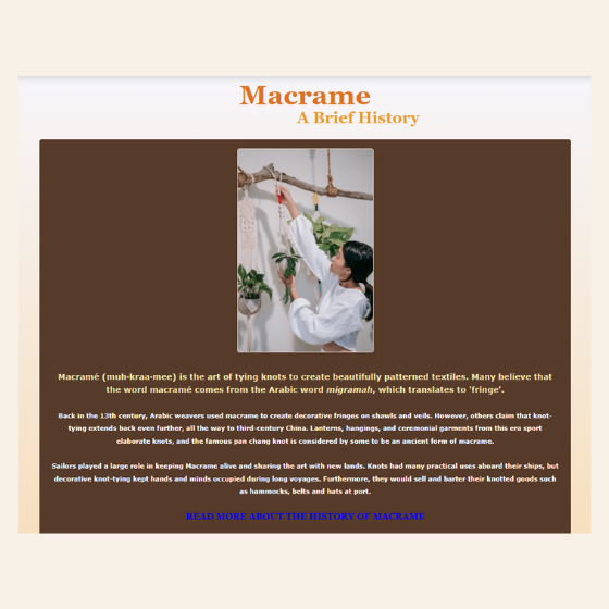 Preview of macrame landing page